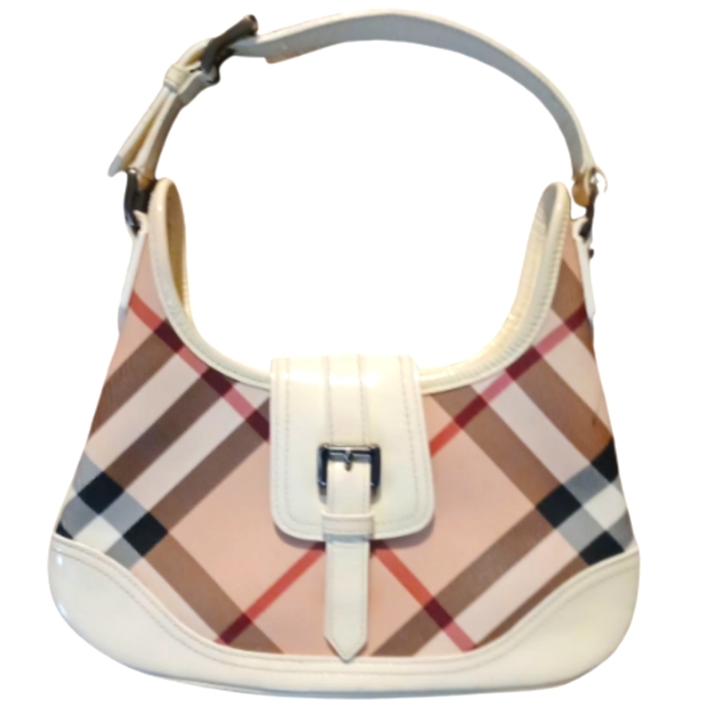 Authentic Nova Check Brooke Hobo Bag by Burberry in Ivory